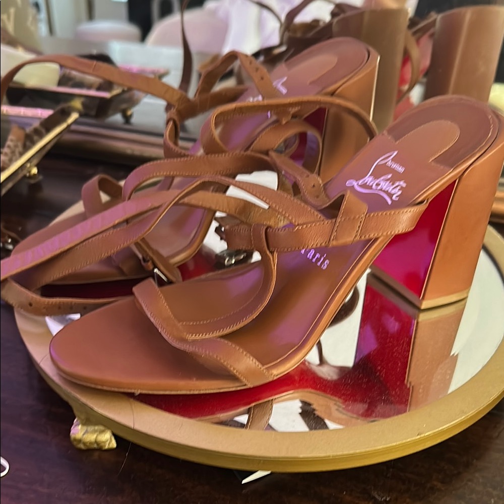 Christian Louboutin Tan Elegant Heels